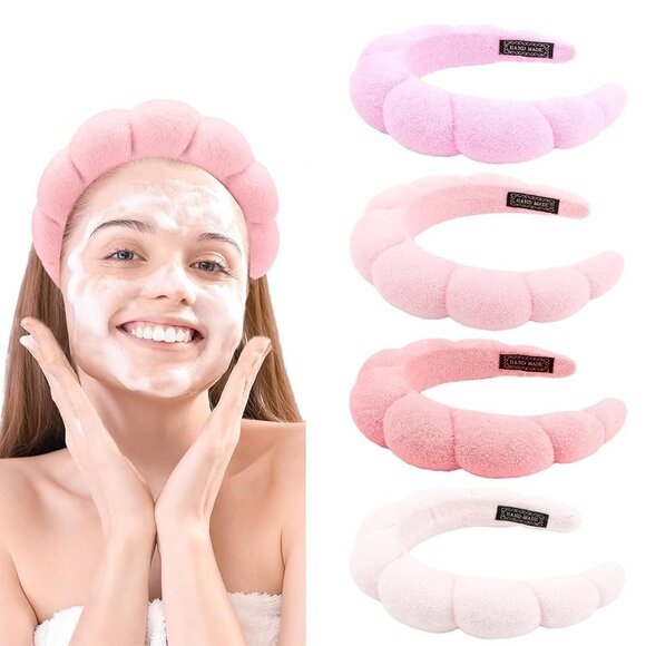 Other - 4 PCS Spa Headband - Pink Skincare Makeup Face Wash Skin Care Make Up Cute Prepp